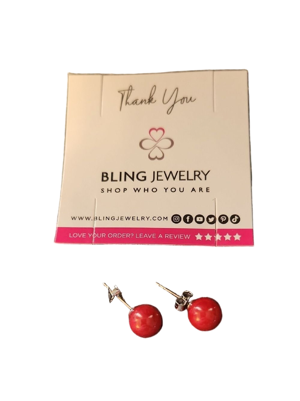 Bling Jewelry Vibrant Red Stud Earrings
